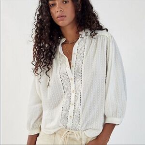 Pilcro Anthropologie embroidered shirt